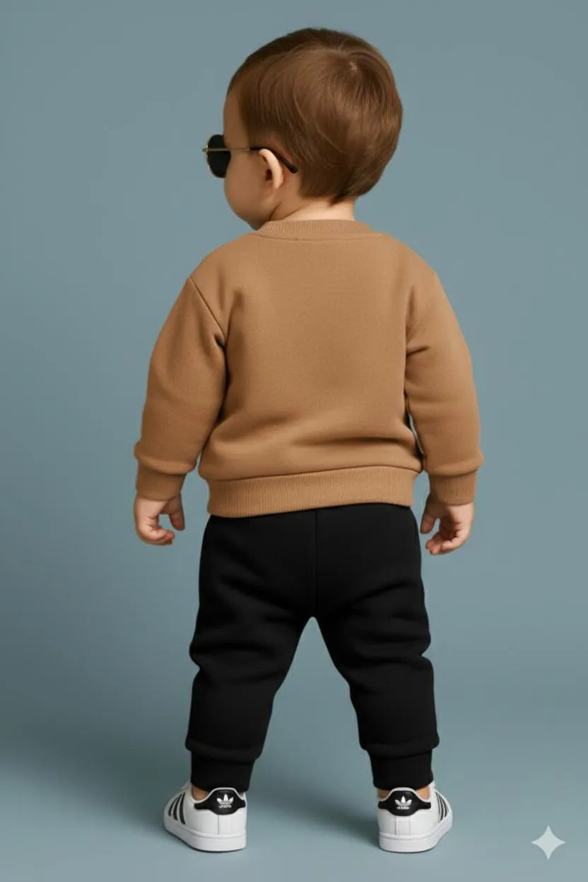 2 Pcs Boy's Fleece Printed Tracksuit