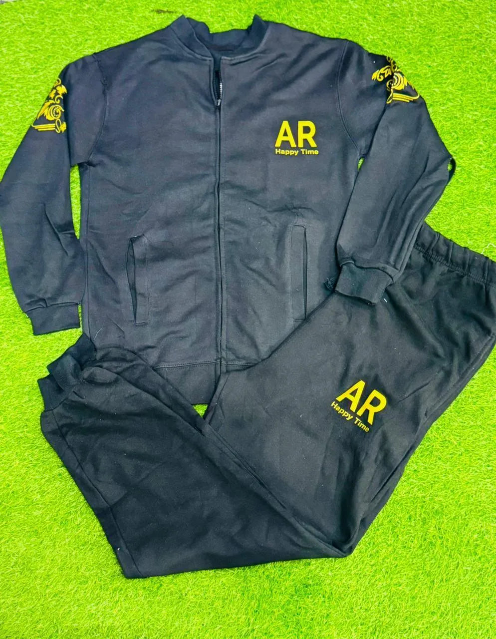 Men's Fleece Printed Zipper Track Suit