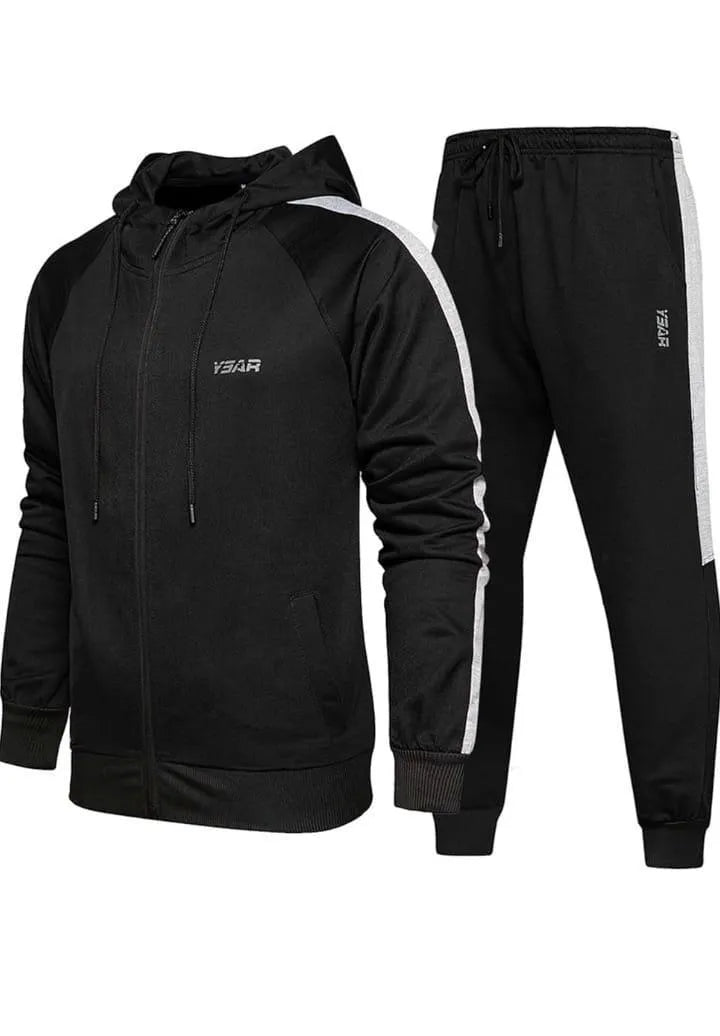 2 Pcs Men's Fleece Plain Hoodie Track Suit