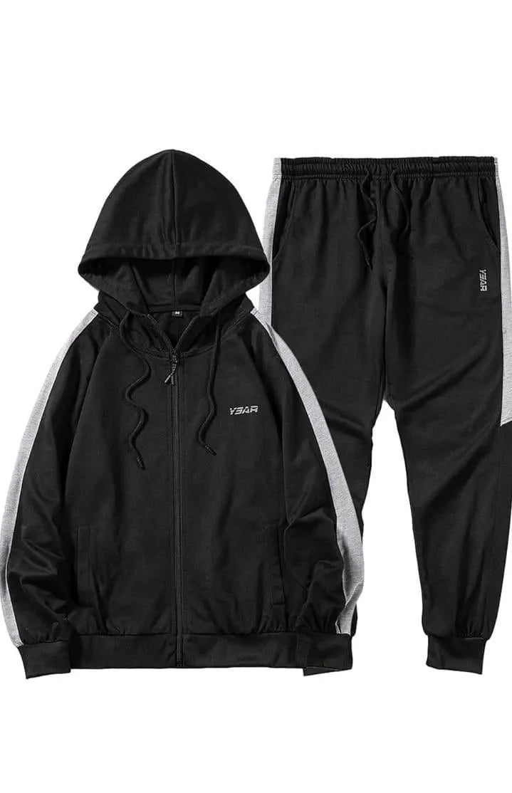 2 Pcs Men's Fleece Plain Hoodie Track Suit